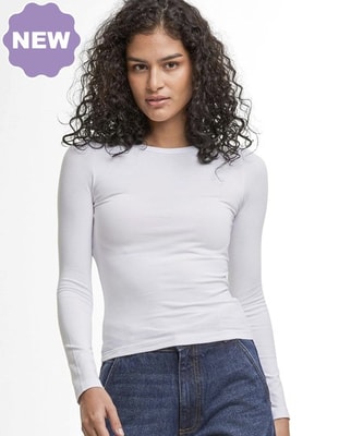 Dames T-shirt LS Build Your Brand Ultra Slim
